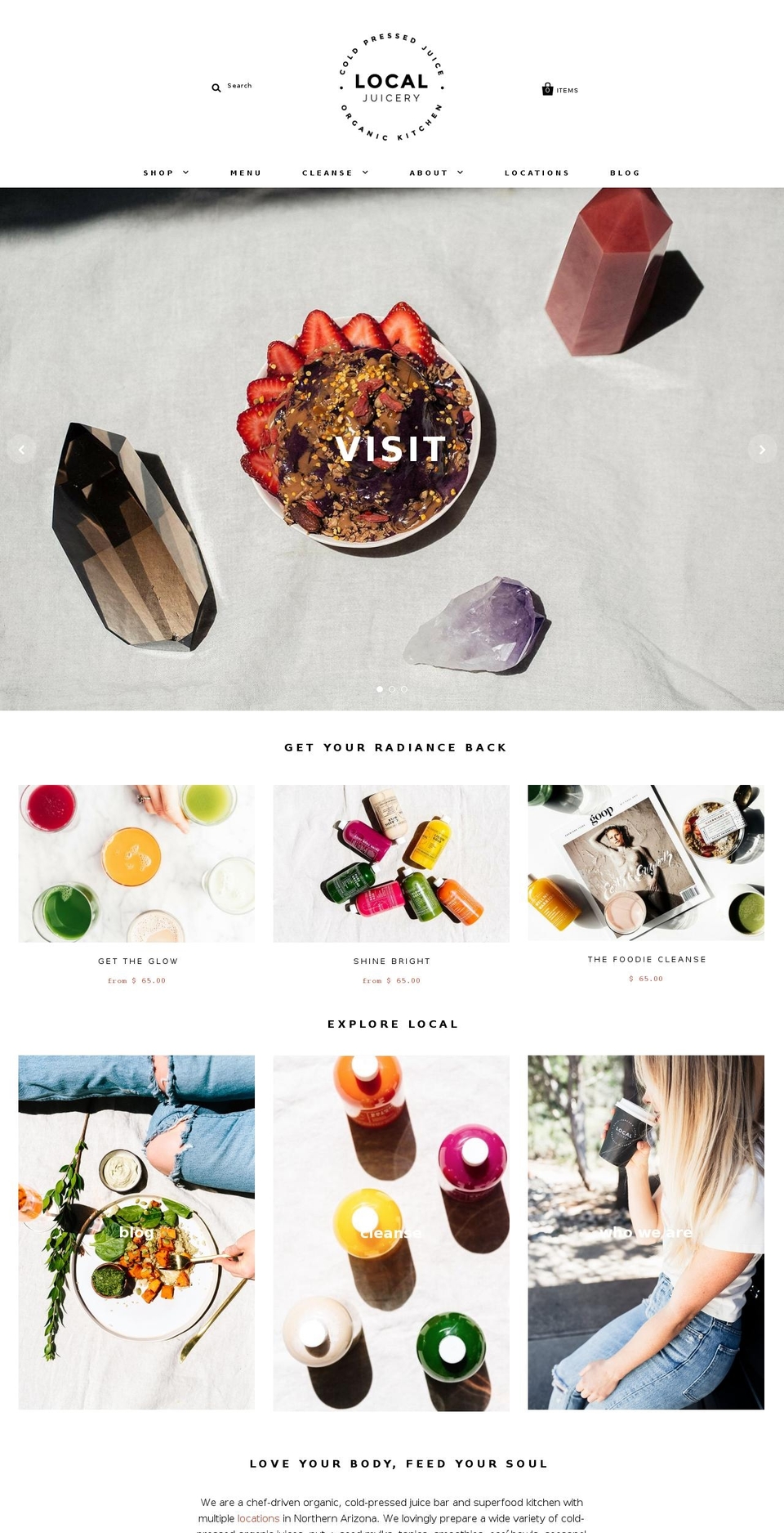 Local Shopify theme site example shoplocaljuicery.com