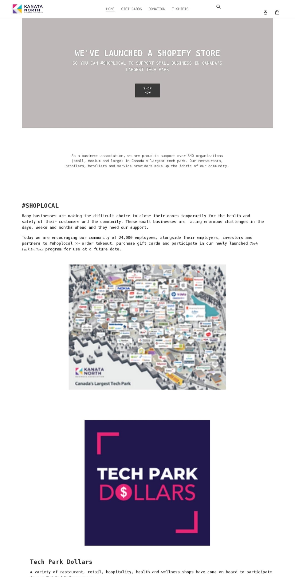 shoplocalkanatanorth.com shopify website screenshot