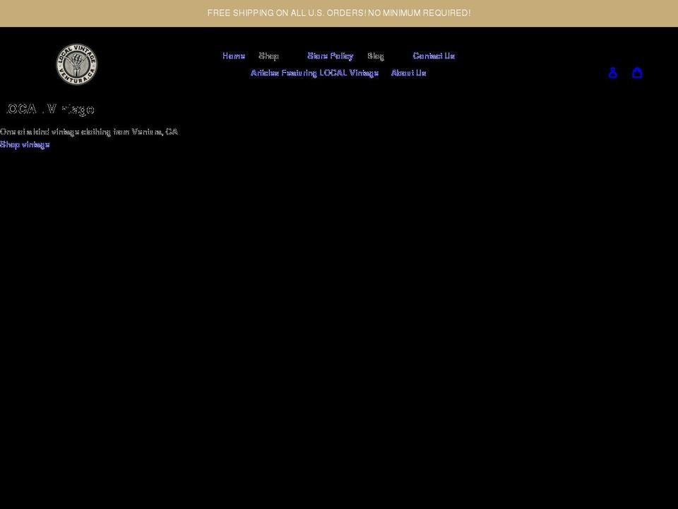 shoplocalvintage.com shopify website screenshot