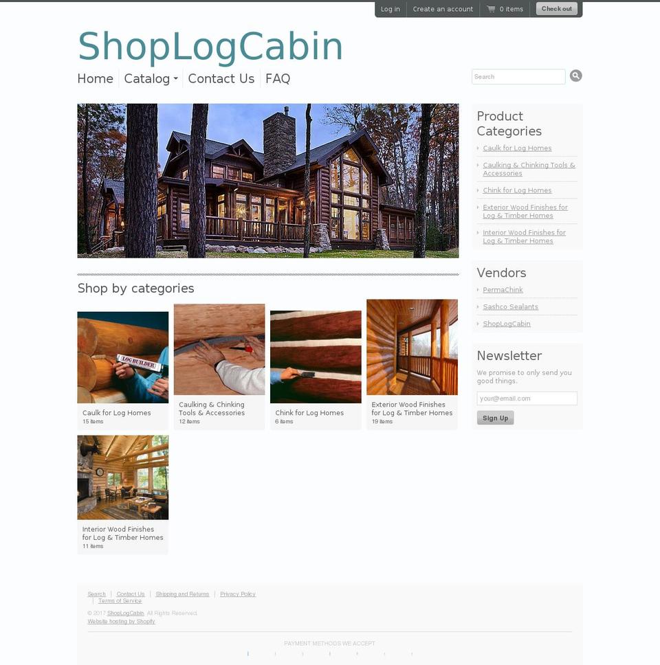 shoplogcabin.com shopify website screenshot