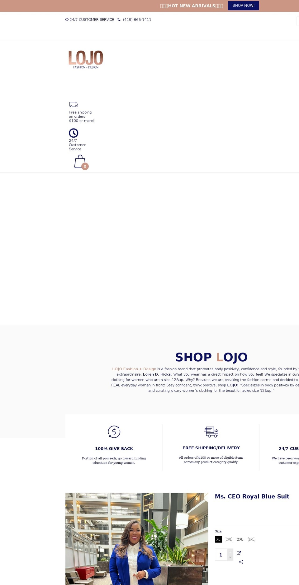 Banita Shopify theme site example shoplojo.co