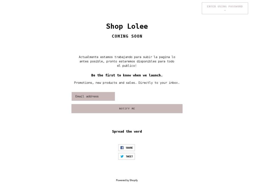 shoplolee.com shopify website screenshot
