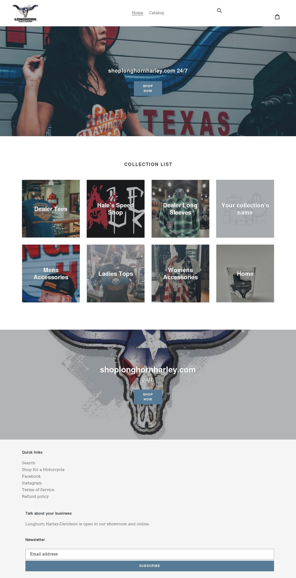 shoplonghornharley.com shopify website screenshot