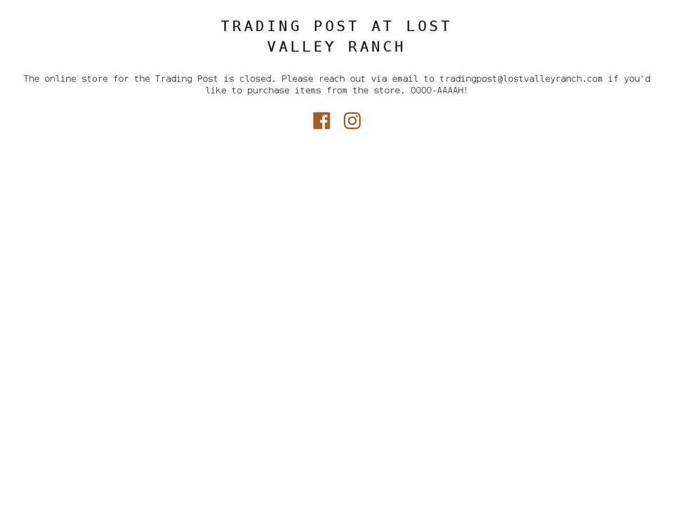 shoplostvalleyranch.com shopify website screenshot