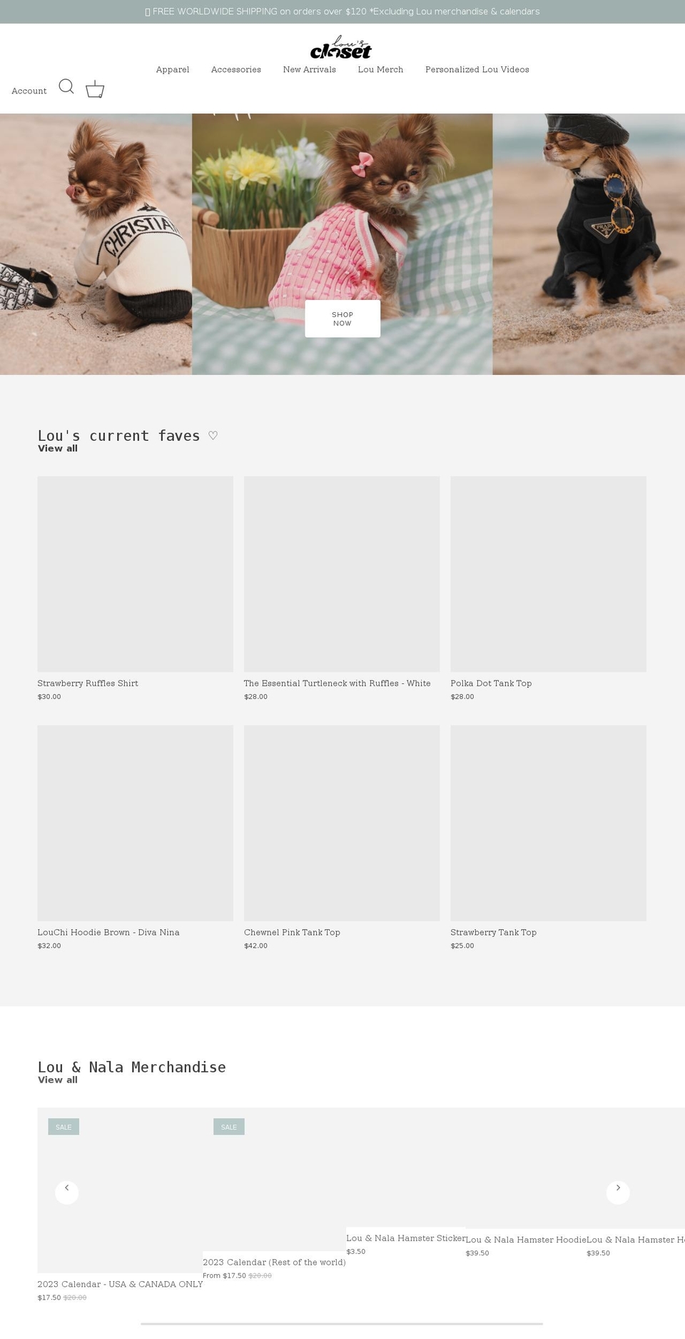 shoplouscloset.com shopify website screenshot