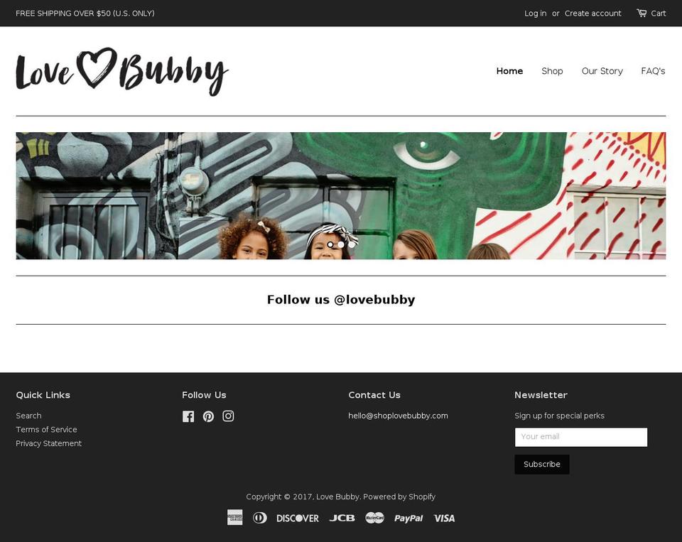 shoplovebubby.com shopify website screenshot