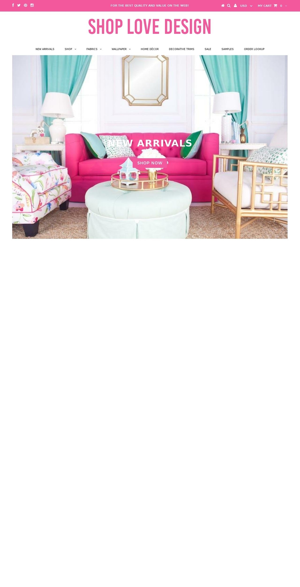 shoplovedesign.com shopify website screenshot