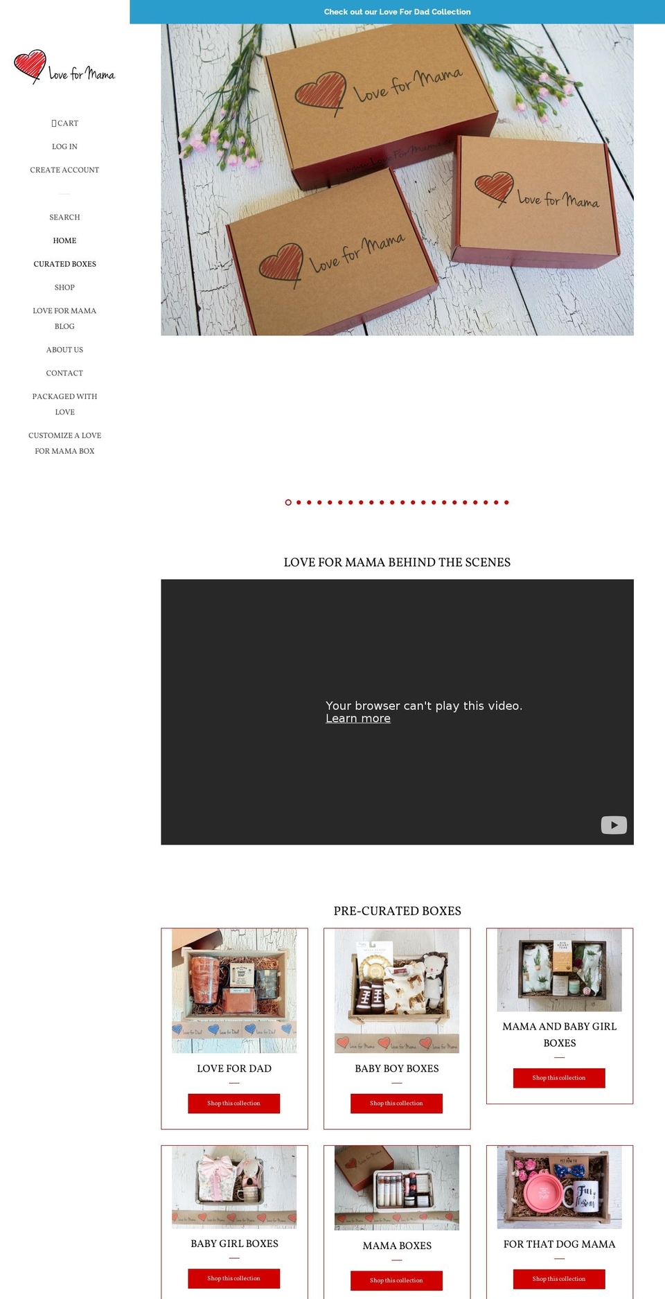 shoploveformama.com — Shopify storefront screenshot