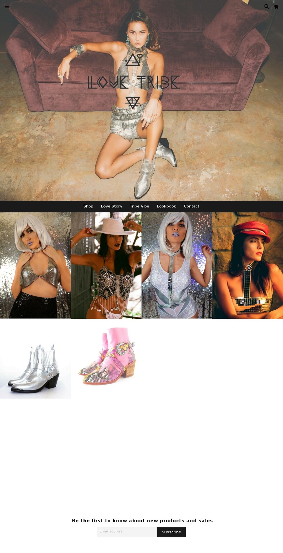 shoplovetribe.com shopify website screenshot