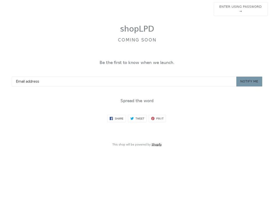 shoplpd.com — Shopify storefront screenshot