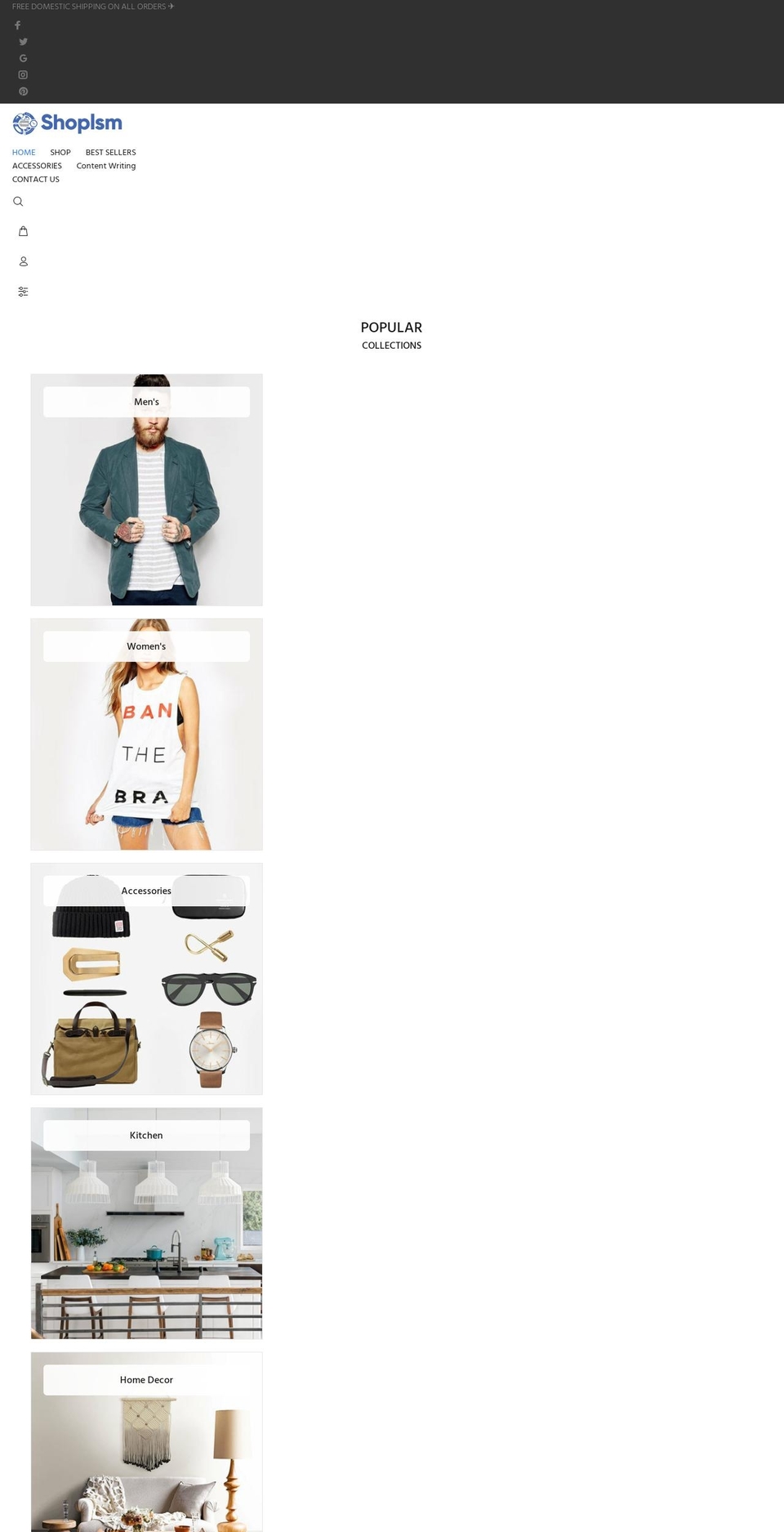 shoplsm.com shopify website screenshot