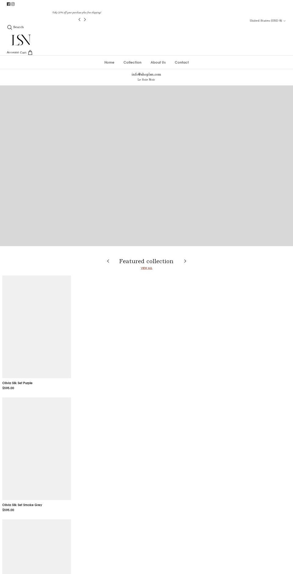 shoplsn.com shopify website screenshot