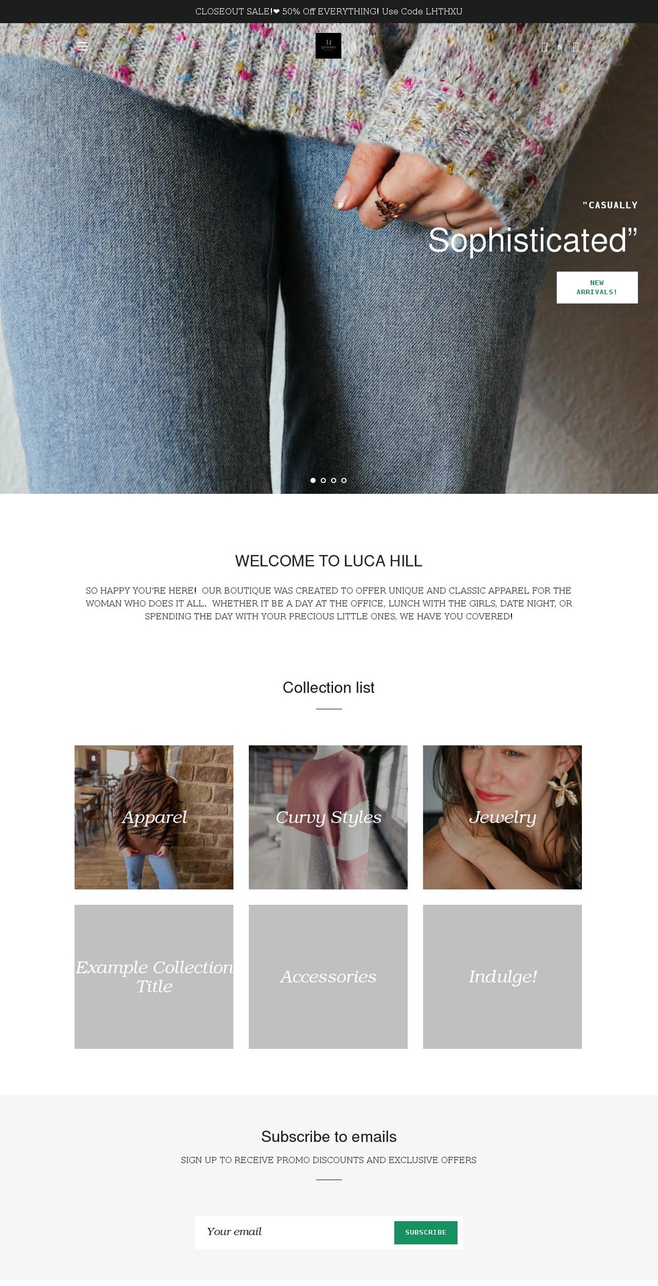 shoplucahill.com shopify website screenshot