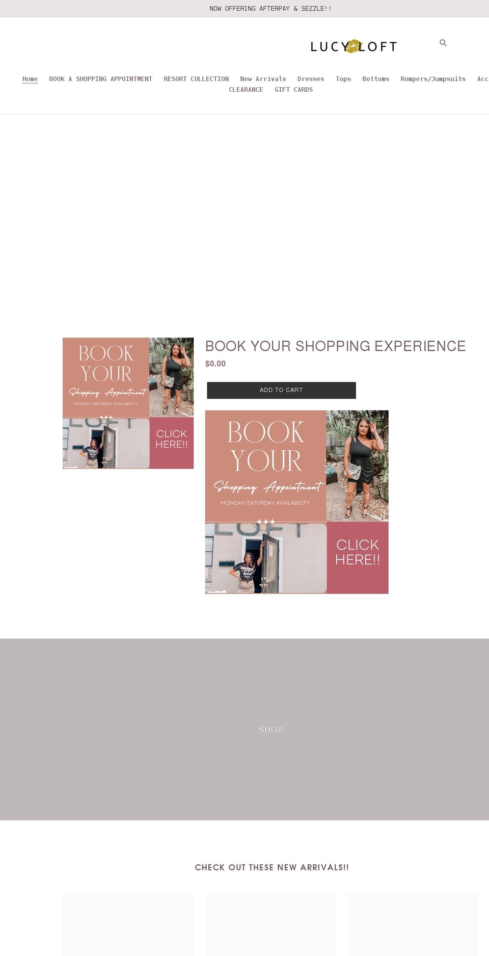 shoplucyloft.com shopify website screenshot