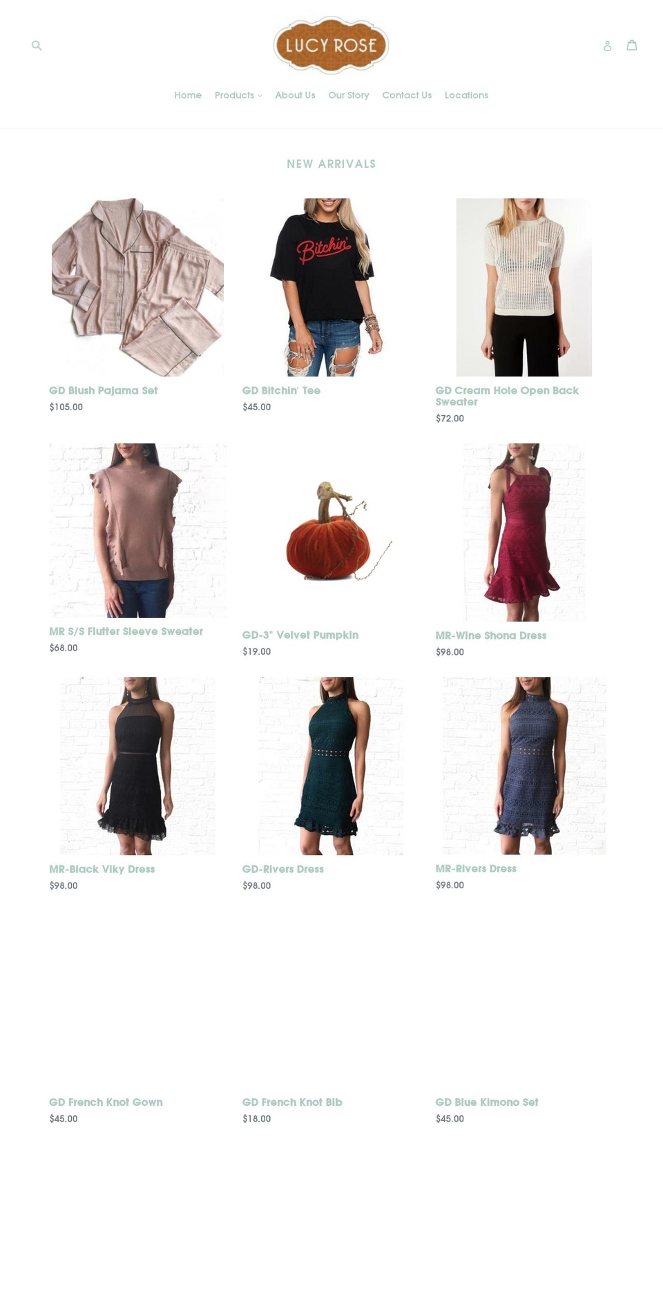 shoplucyrose.com shopify website screenshot
