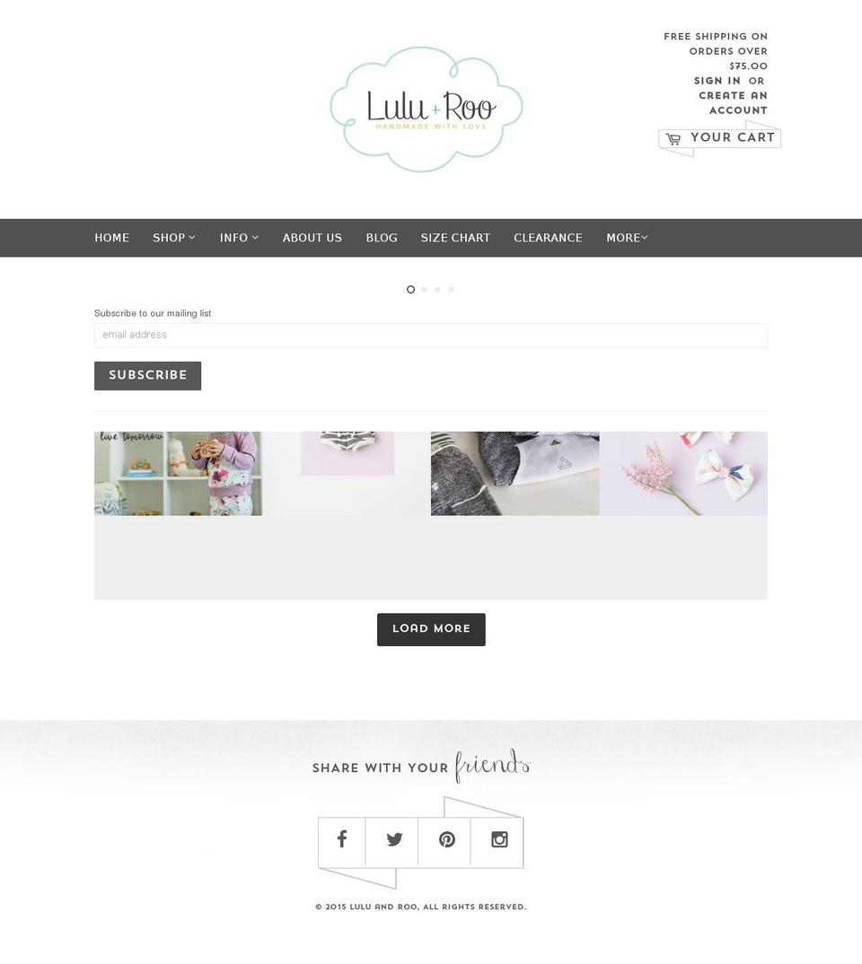 RISE Shopify theme site example shopluluandroo.com