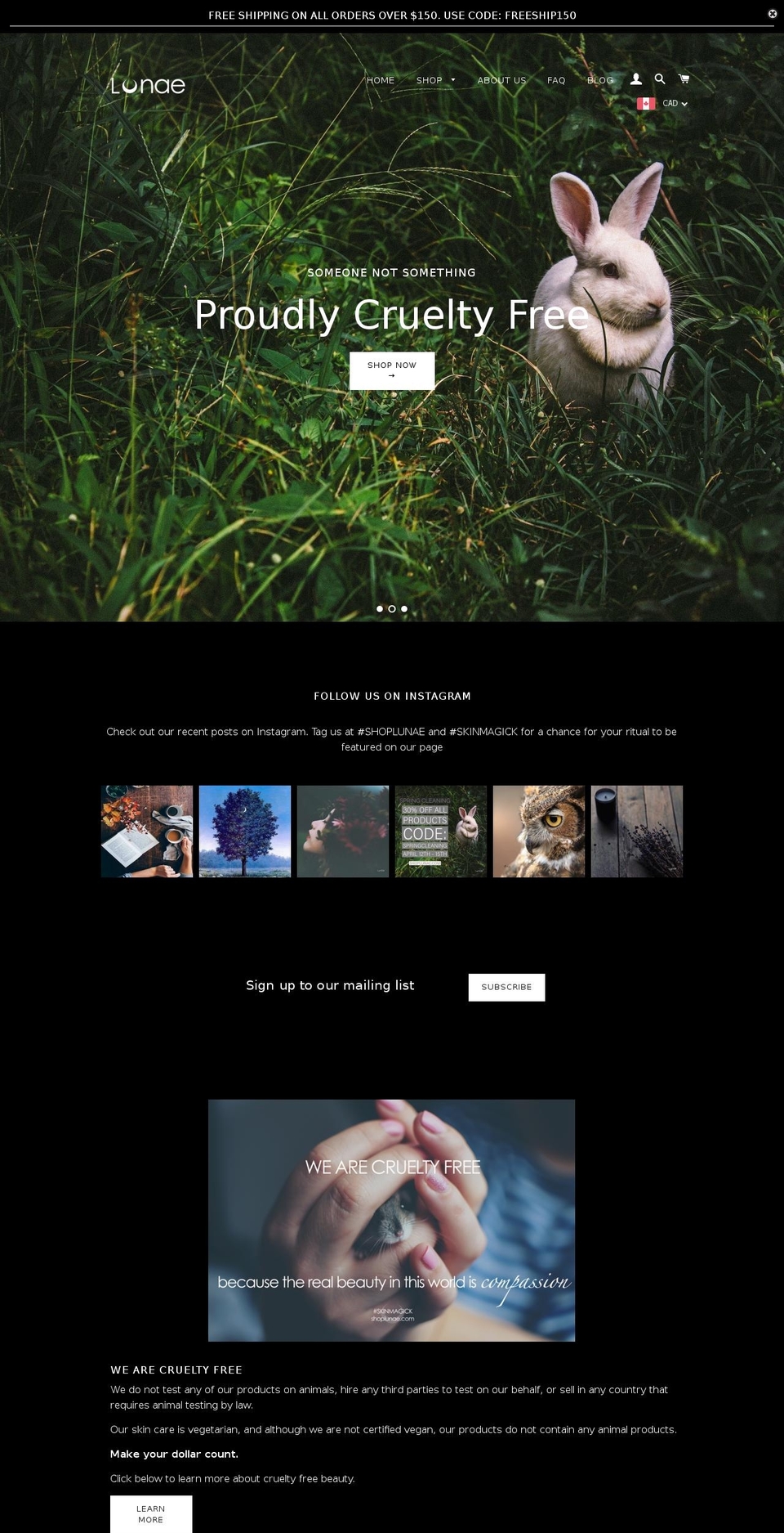 shoplunae.com — Shopify storefront screenshot