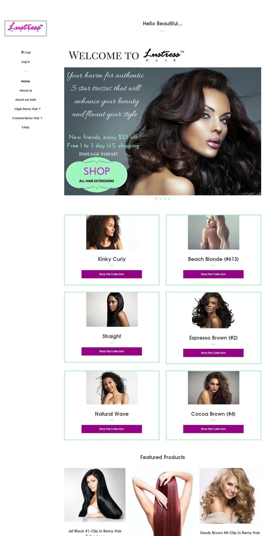 shoplustresshair.com — Shopify storefront screenshot