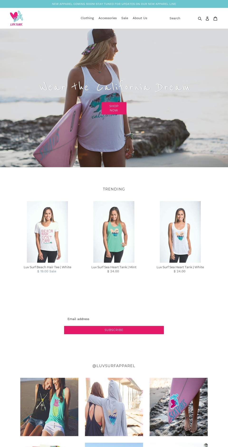 theme-export-dev Shopify theme site example shopluvsurf.com