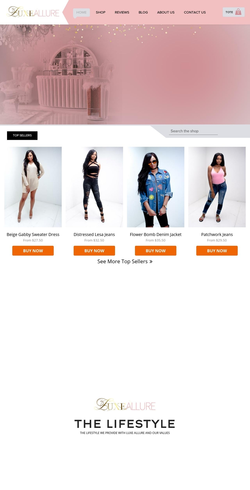 shopluxeallure.com shopify website screenshot