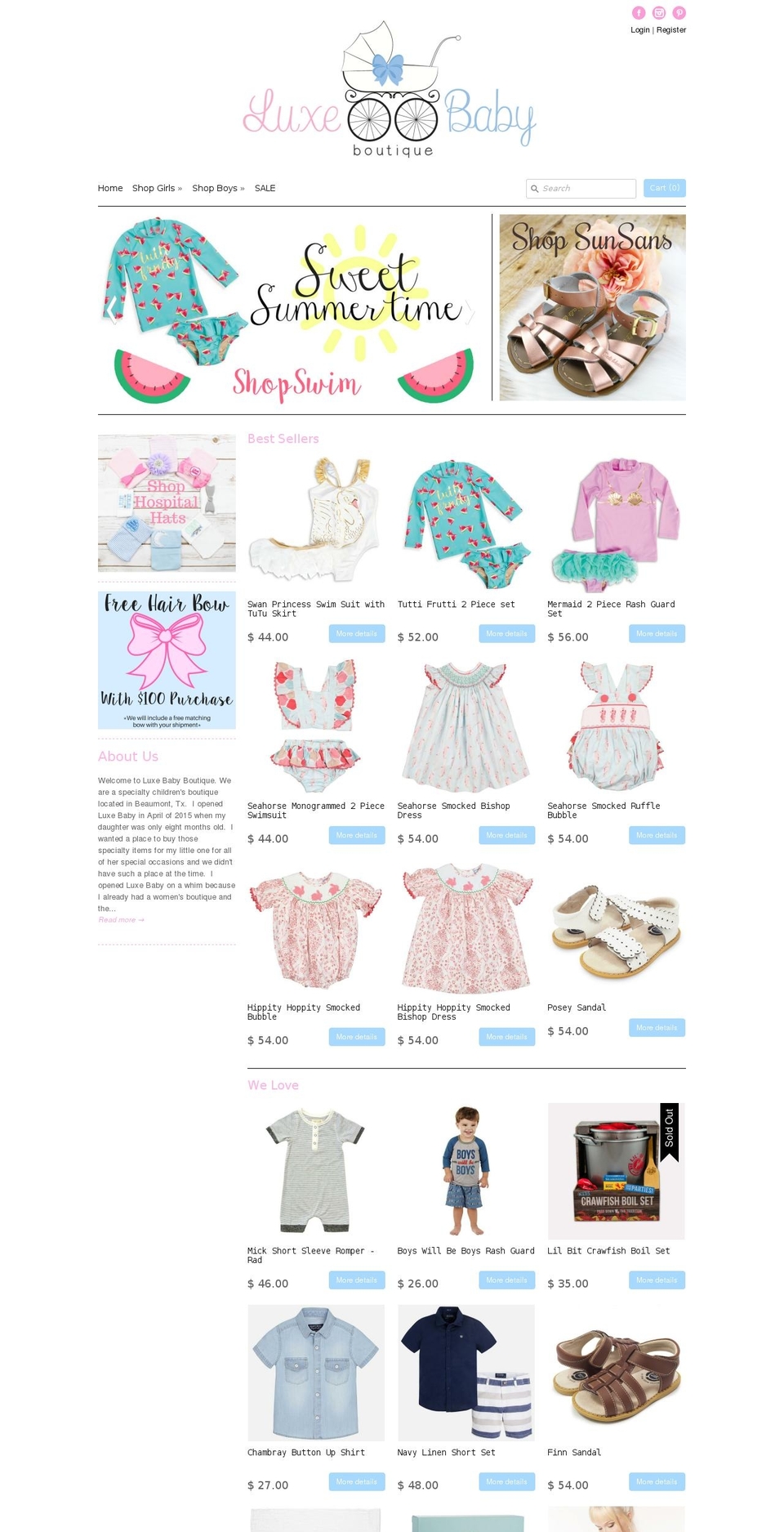 Editions Shopify theme site example shopluxebabyboutique.com