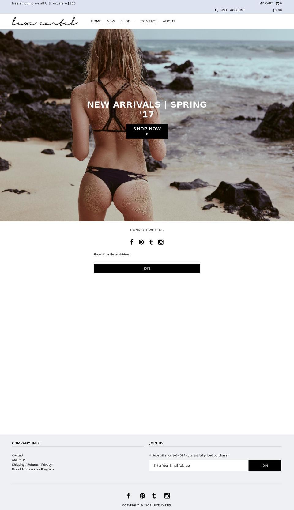 shopluxecartel.com shopify website screenshot