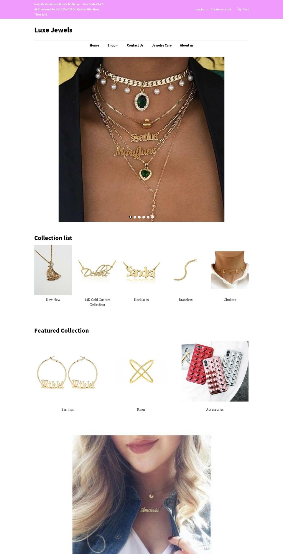 shopluxejewels.com shopify website screenshot