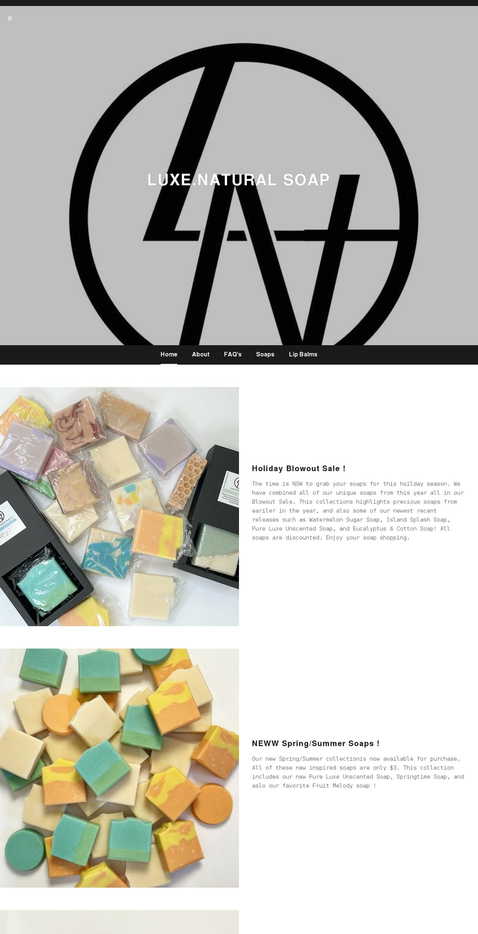 shopluxenatural.com shopify website screenshot