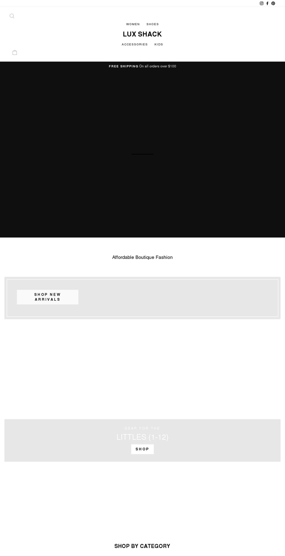 shopluxshack.com shopify website screenshot
