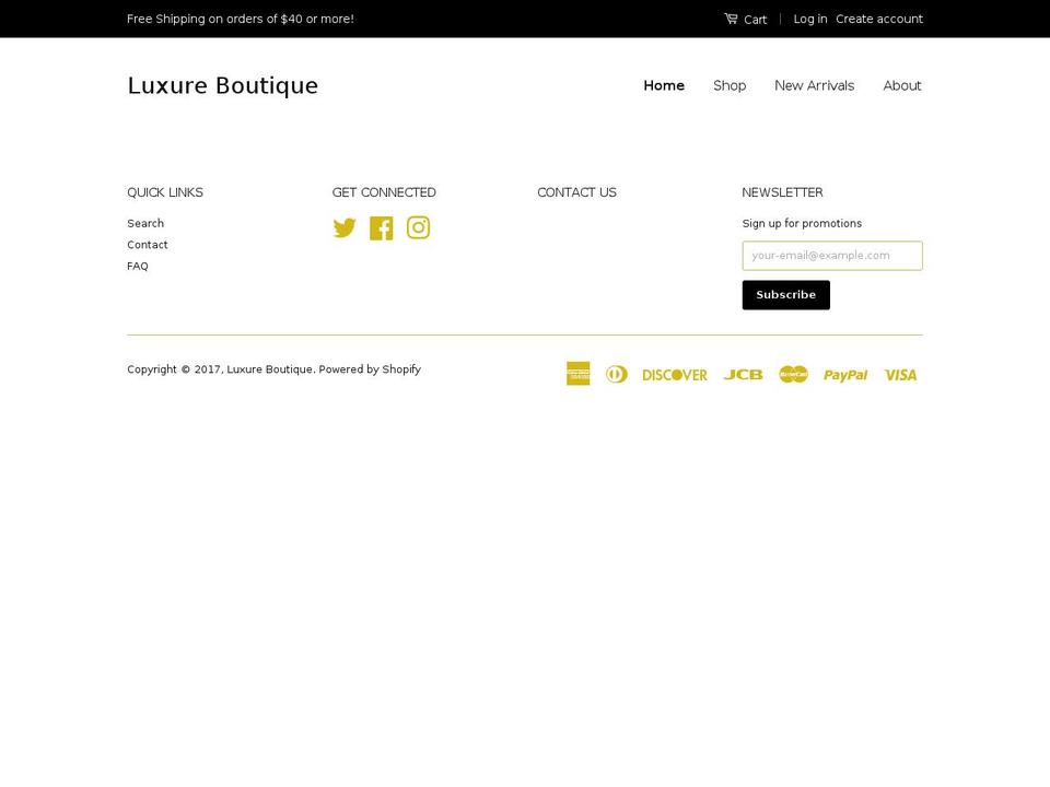 shopluxure.com shopify website screenshot
