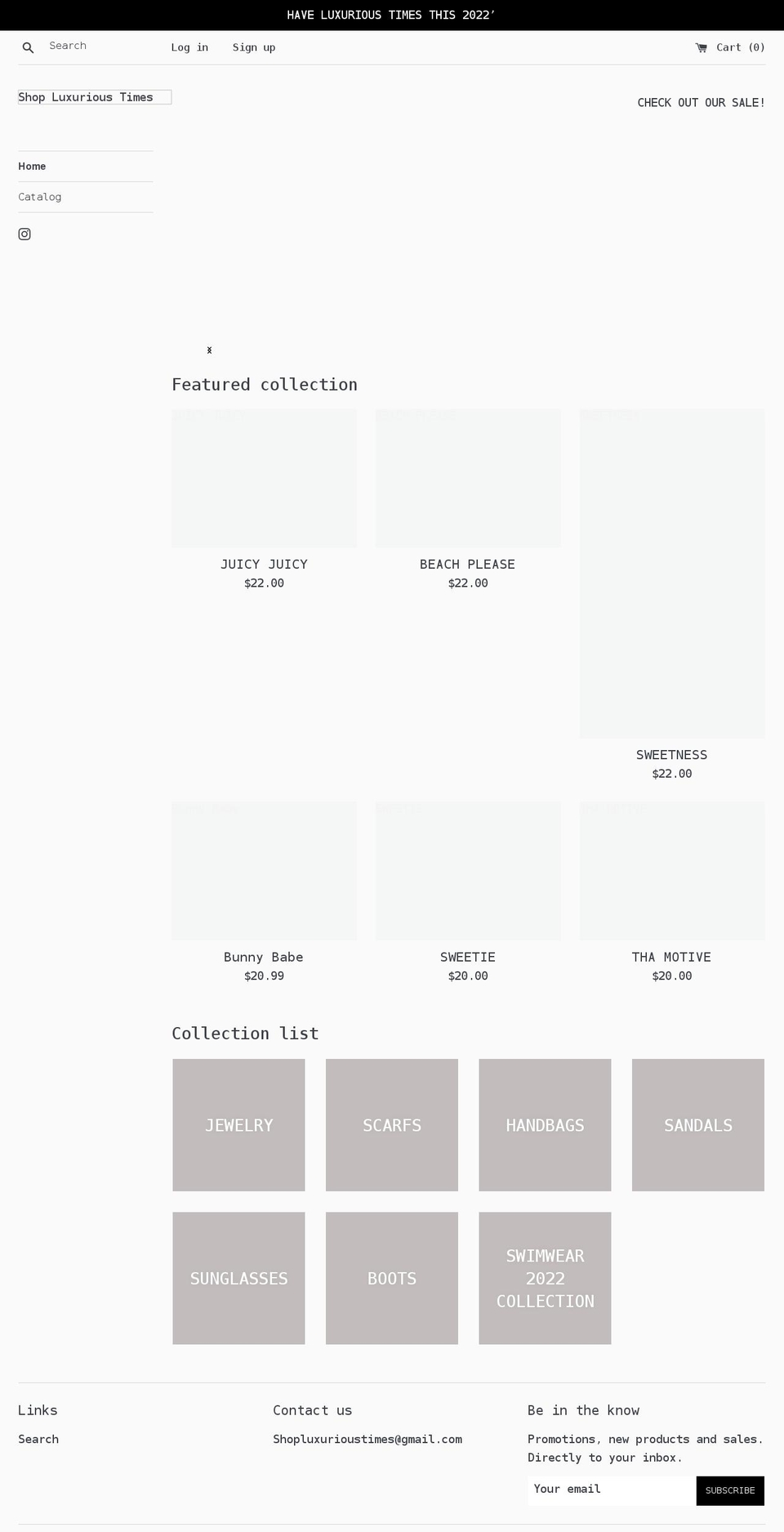 shopluxurioustimes.com shopify website screenshot