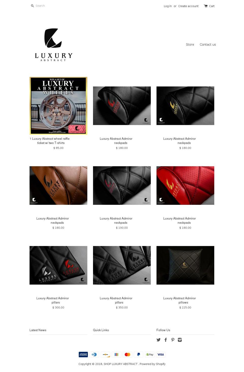 shopluxuryabstract.com — Shopify storefront screenshot