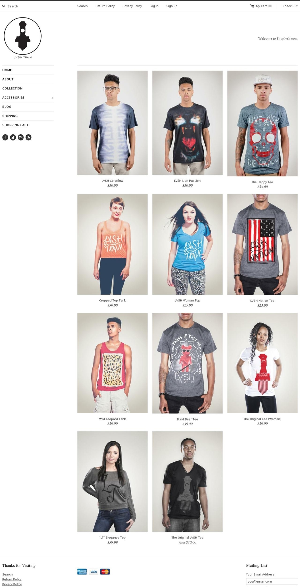 shoplvsh.com shopify website screenshot