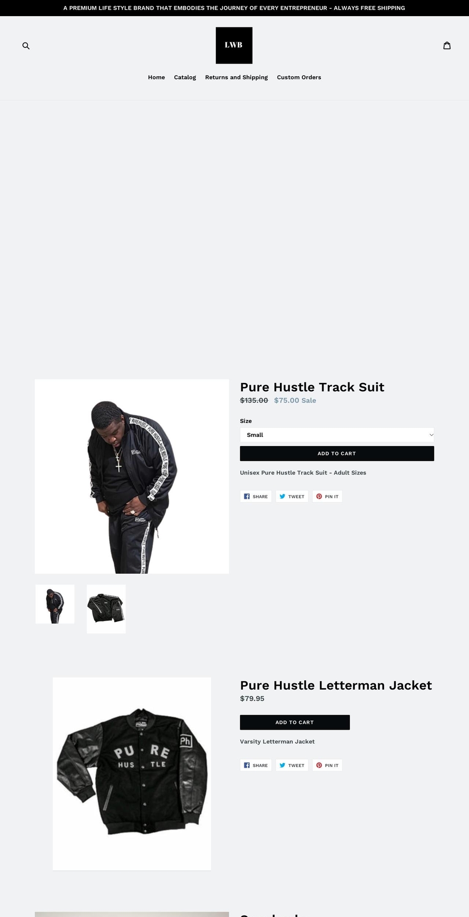 shoplwb.com — Shopify storefront screenshot