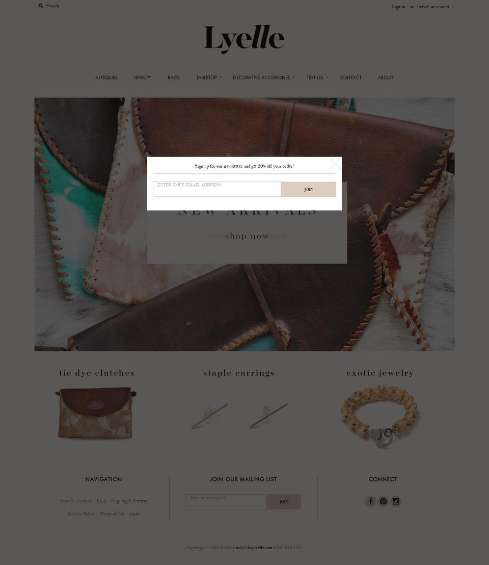 shoplyelle.com — Shopify storefront screenshot
