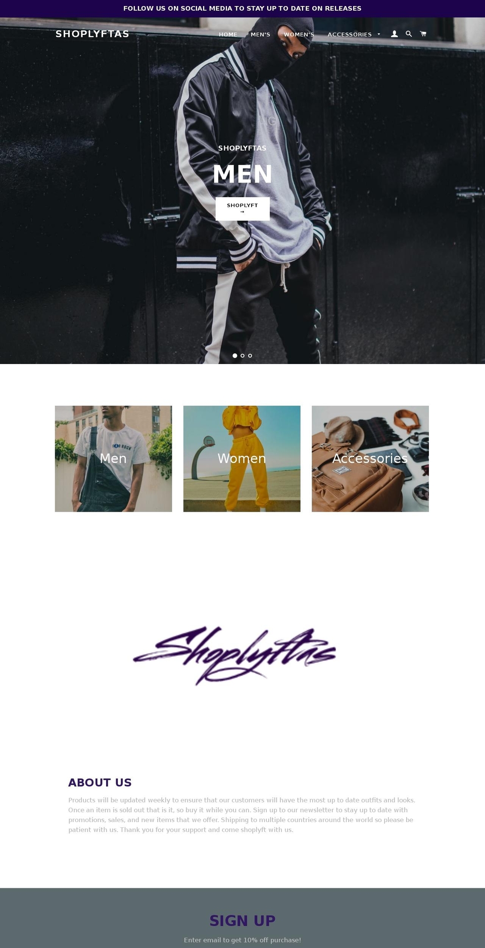 shoplyftas.com — Shopify storefront screenshot