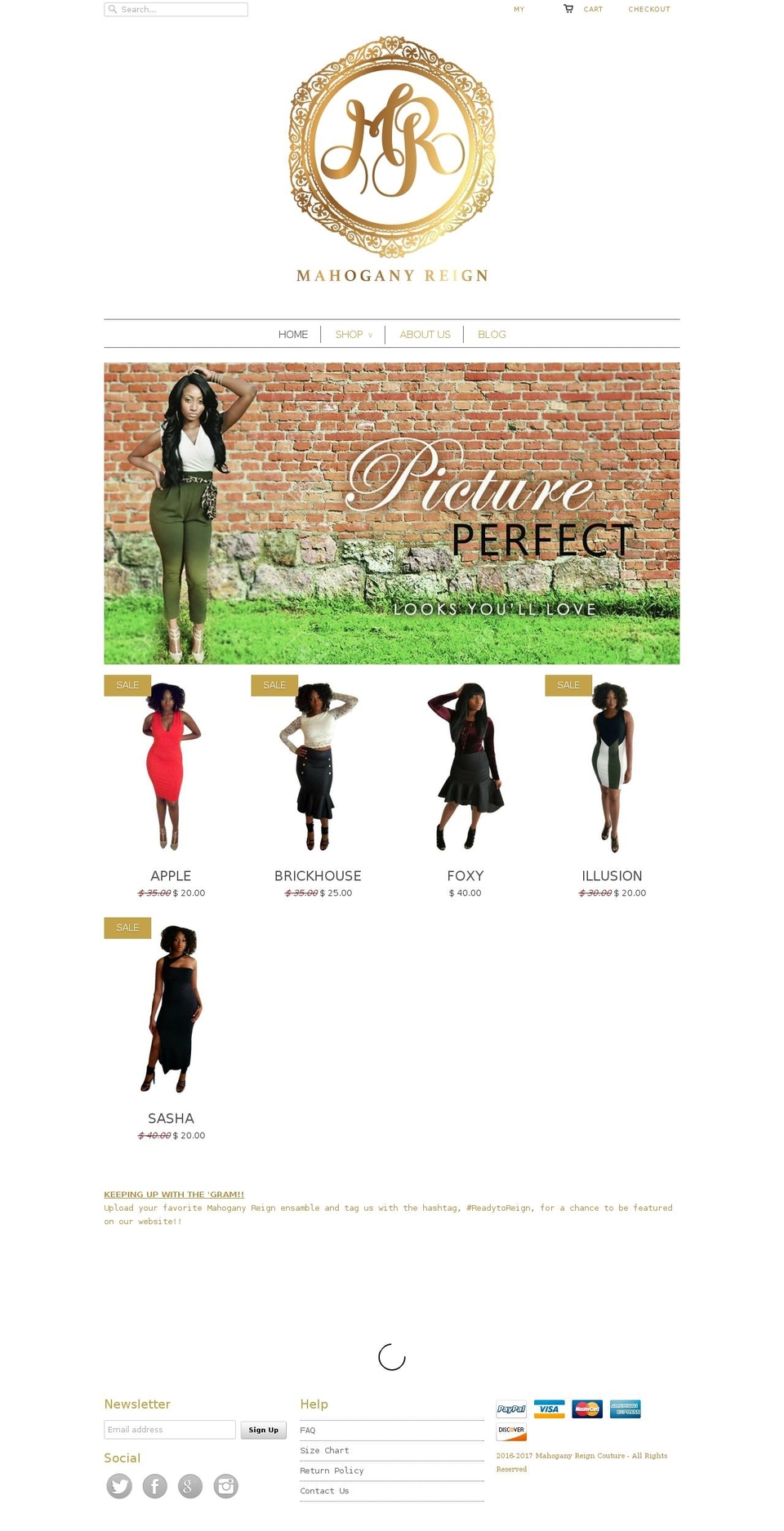 shopmahoganyreign.com shopify website screenshot
