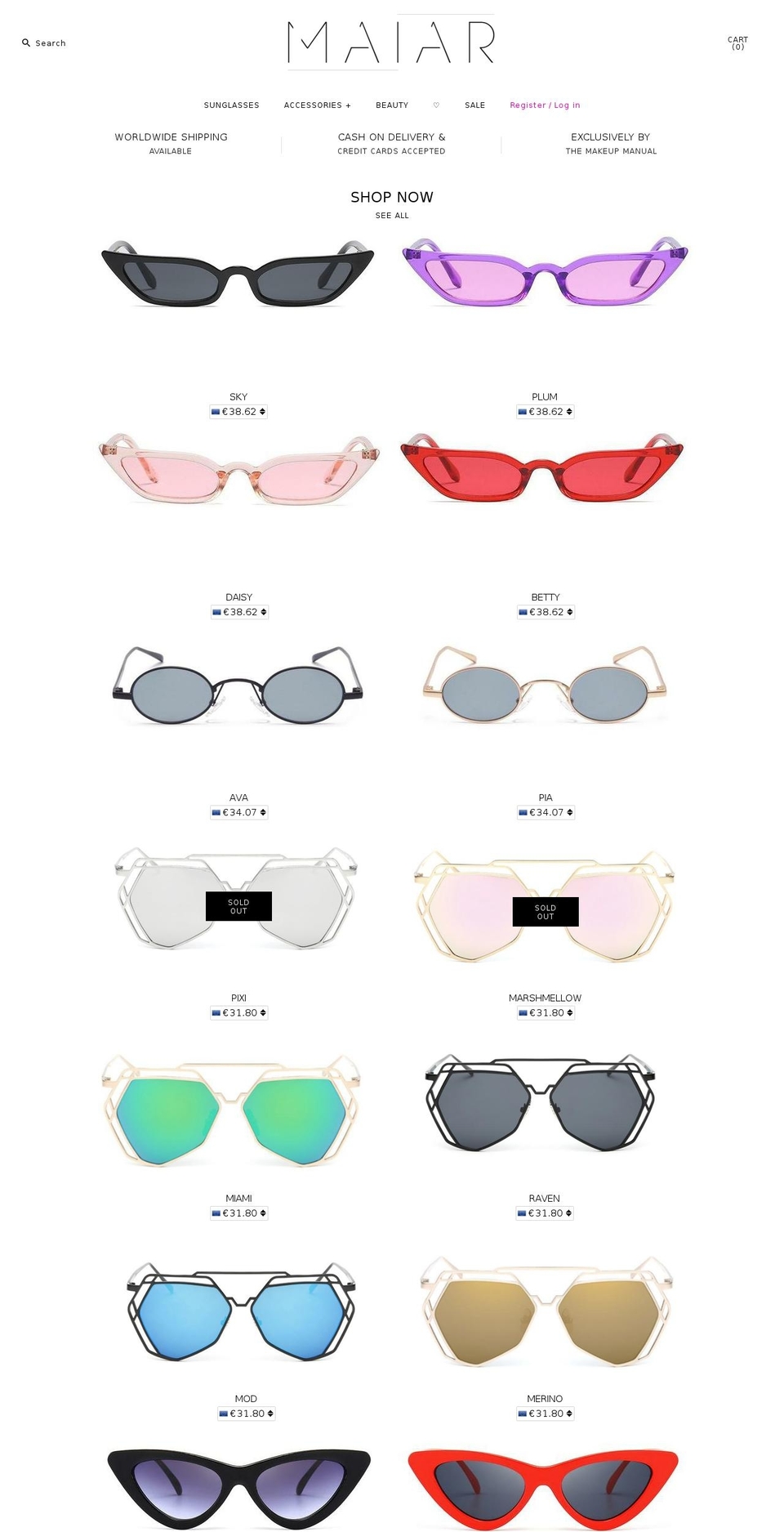 shopmaiar.com — Shopify storefront screenshot