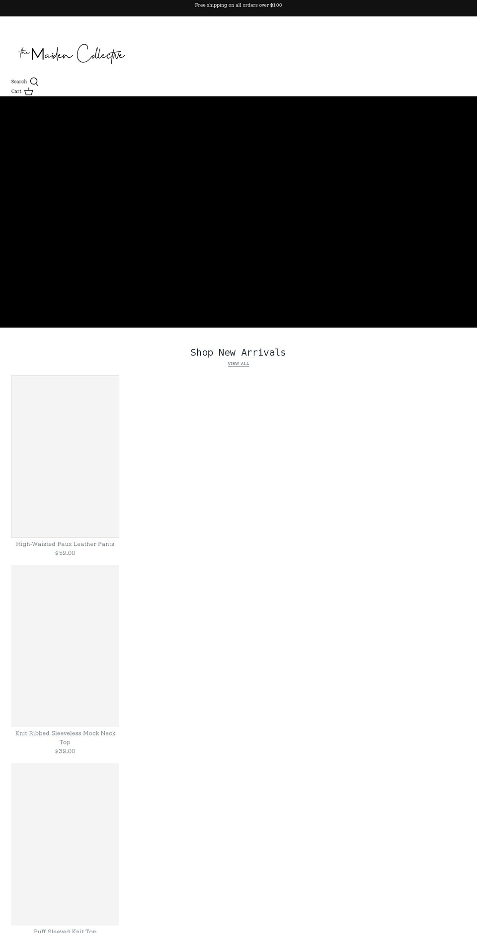 shopmaidencollective.com shopify website screenshot