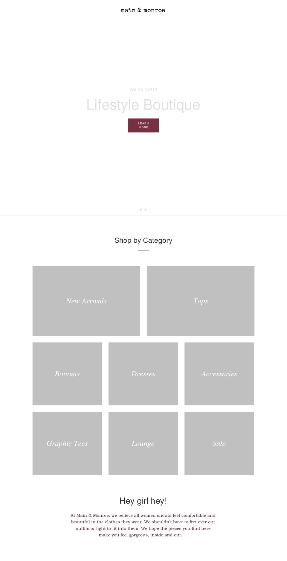 shopmainandmonroe.com shopify website screenshot