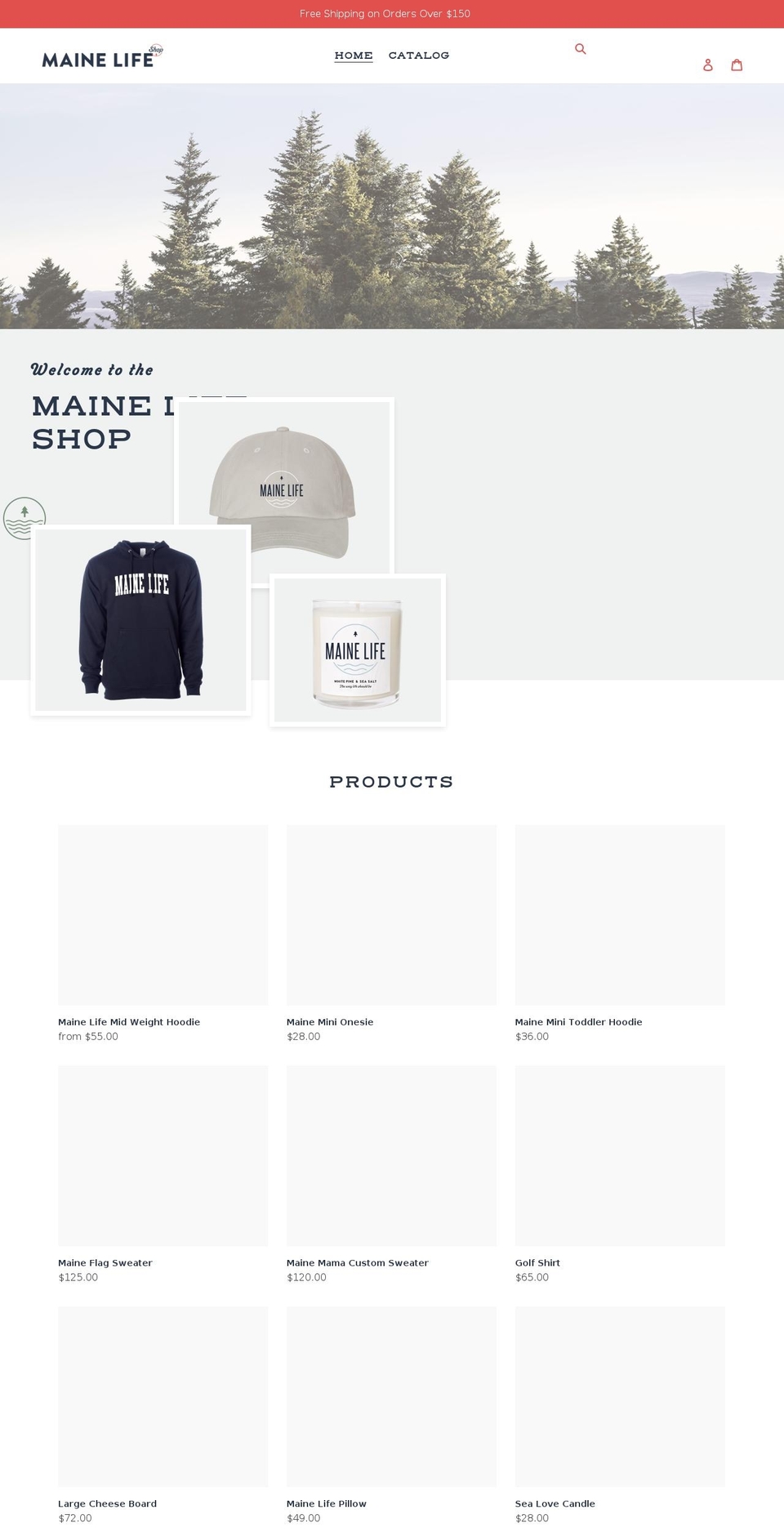 shopmainelife.com shopify website screenshot