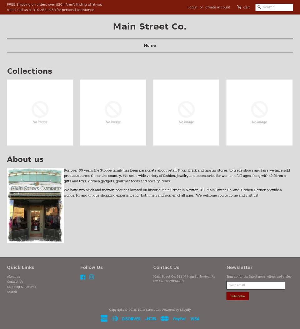 shopmainstco.com shopify website screenshot