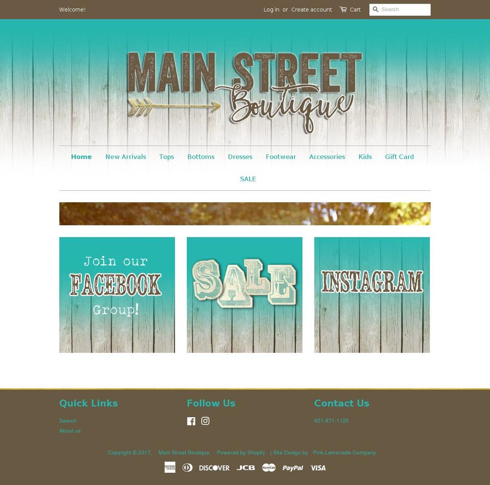 Website Theme Shopify theme site example shopmainstreetboutique.com