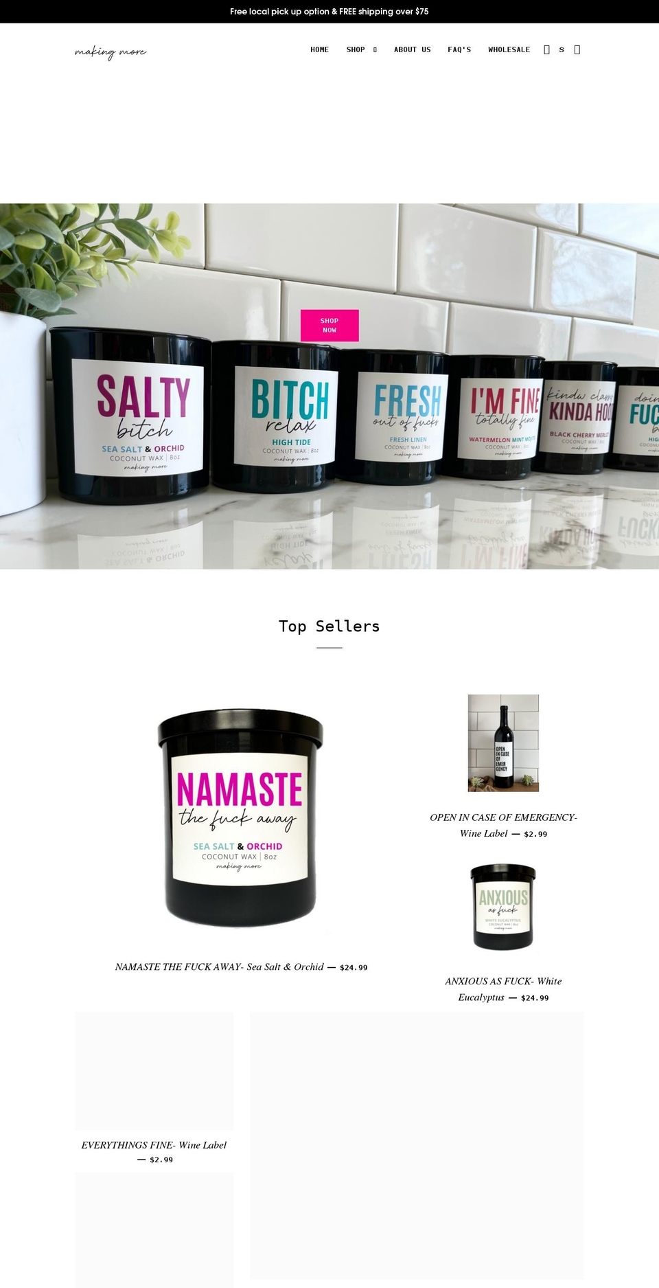 shopmakingmore.com shopify website screenshot