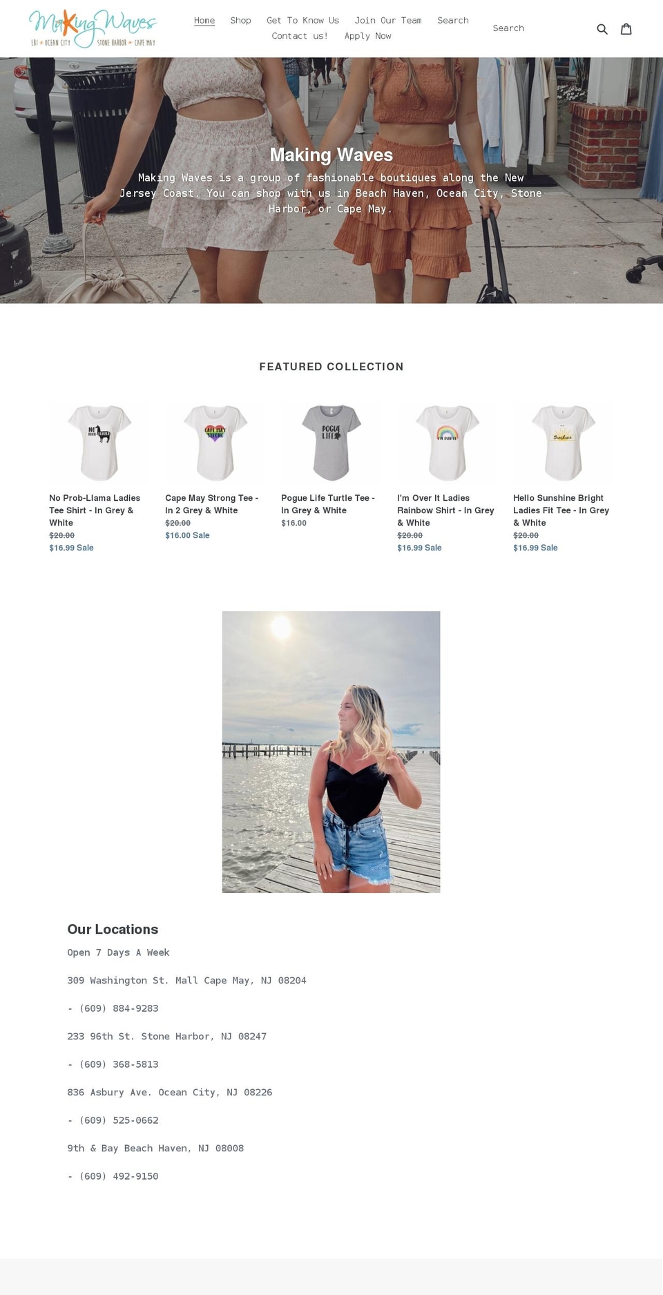 shopmakingwaves.com shopify website screenshot