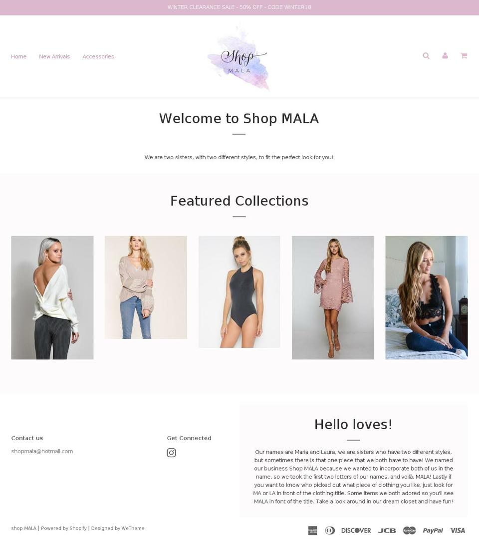 shopmala.com — Shopify storefront screenshot