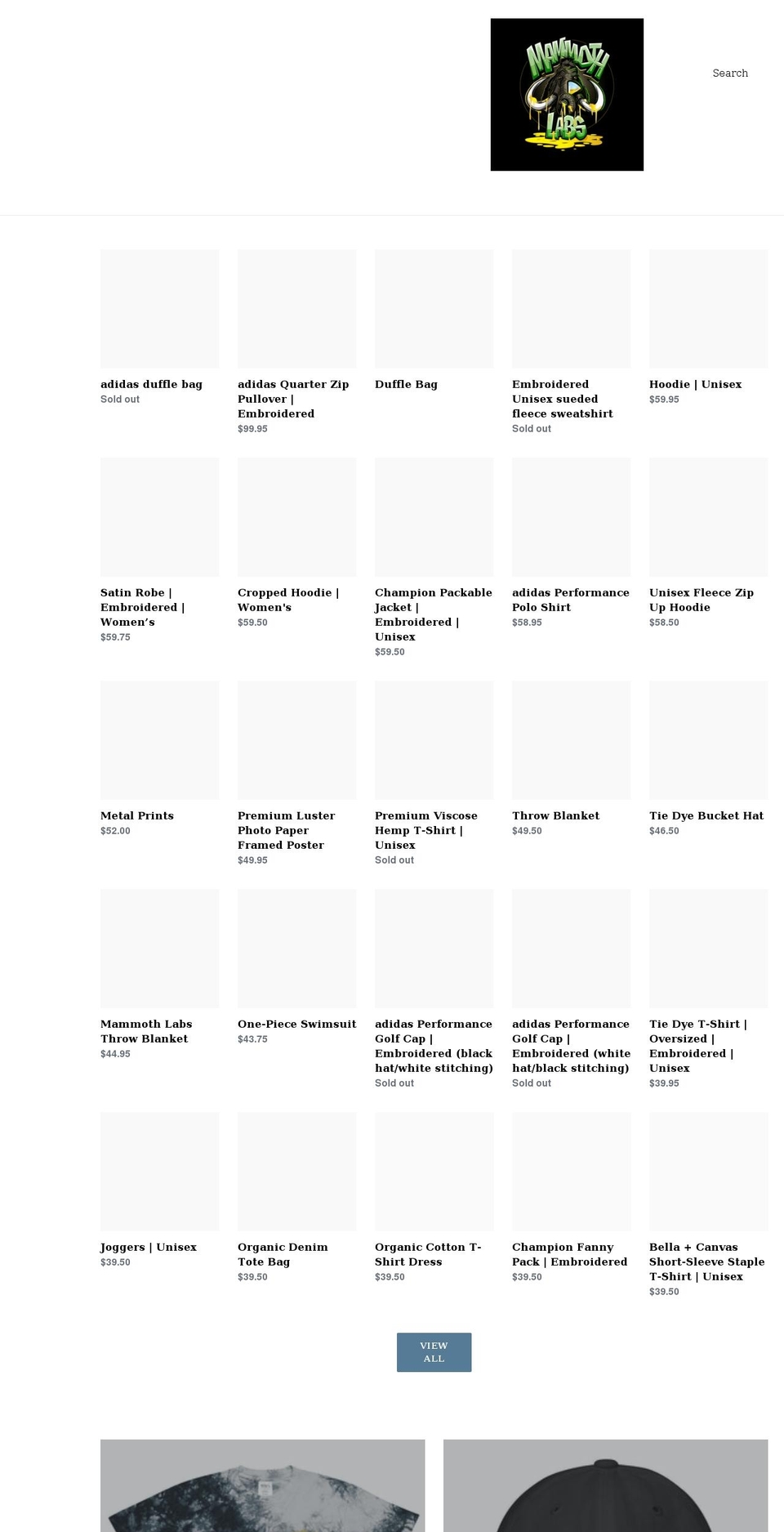 shopmammothlabs.com shopify website screenshot