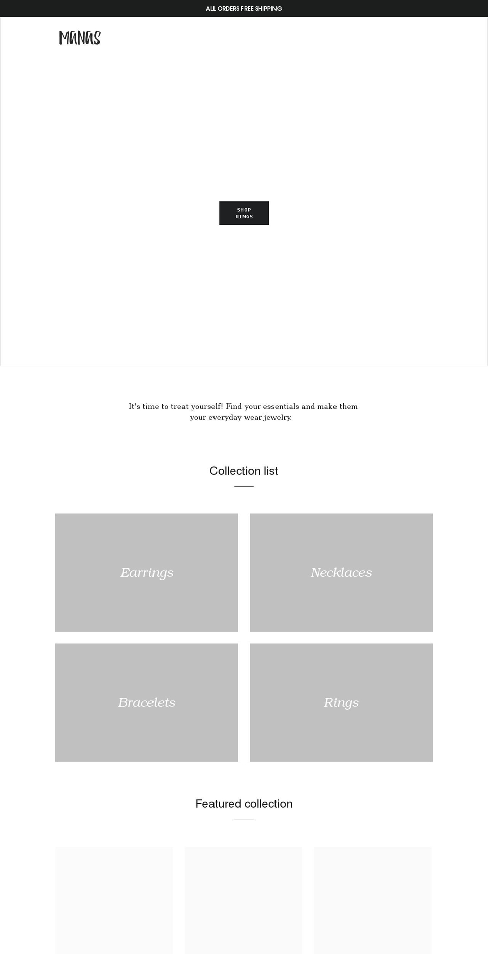 shopmanas.com shopify website screenshot