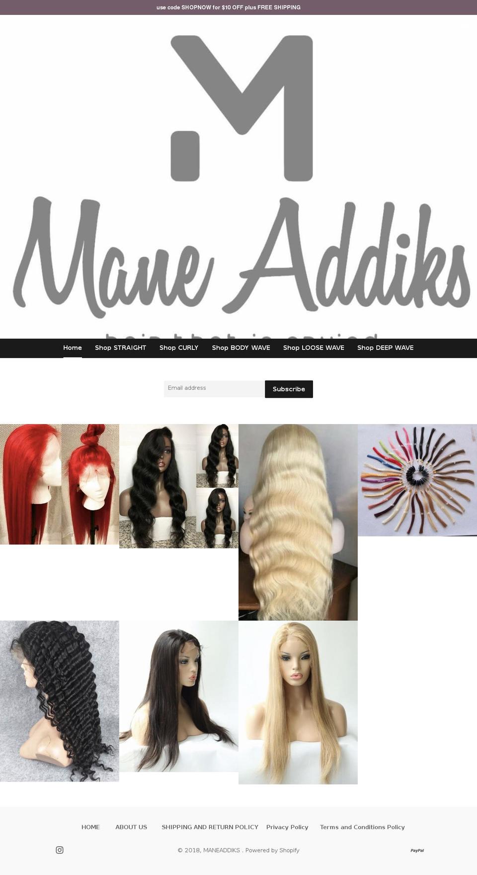 shopmaneaddiks.com — Shopify storefront screenshot