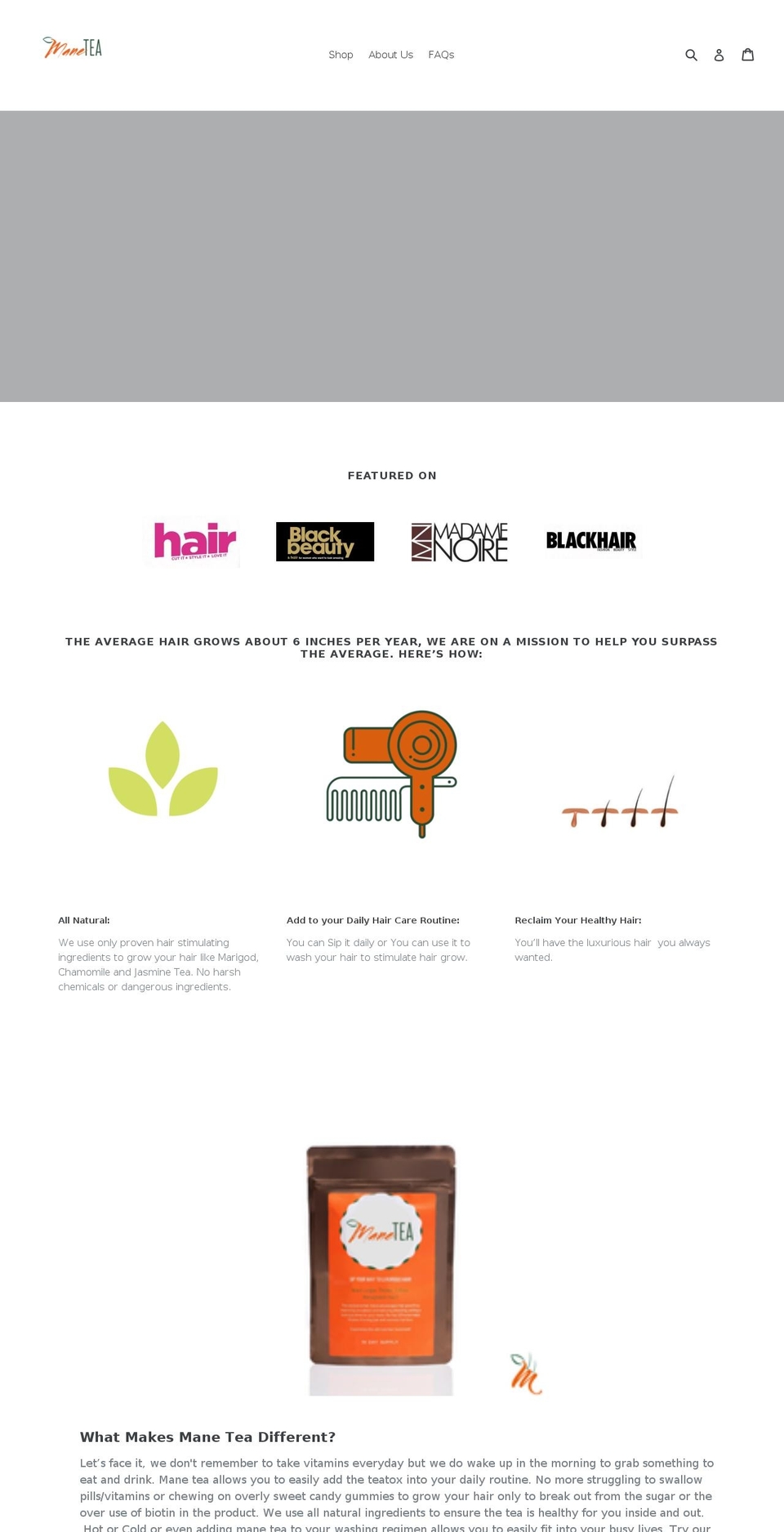 shopmanetea.com — Shopify storefront screenshot